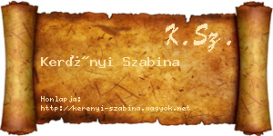 Kerényi Szabina névjegykártya