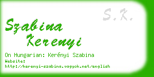 szabina kerenyi business card